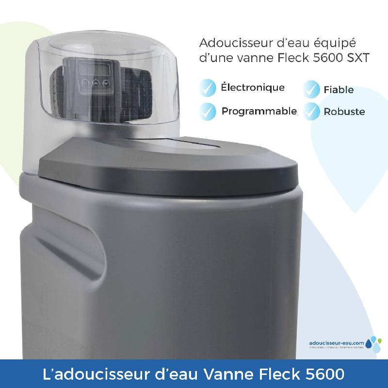 Adoucisseur d'eau 30l fleck 5600 sxt volumétrique  avec accessoires - fabriqué en france_1
