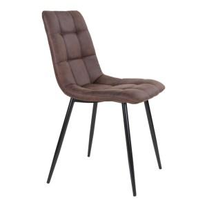 Chaise de repas MIDDELFART - Microfibre marron foncé, design élégant et robuste_1
