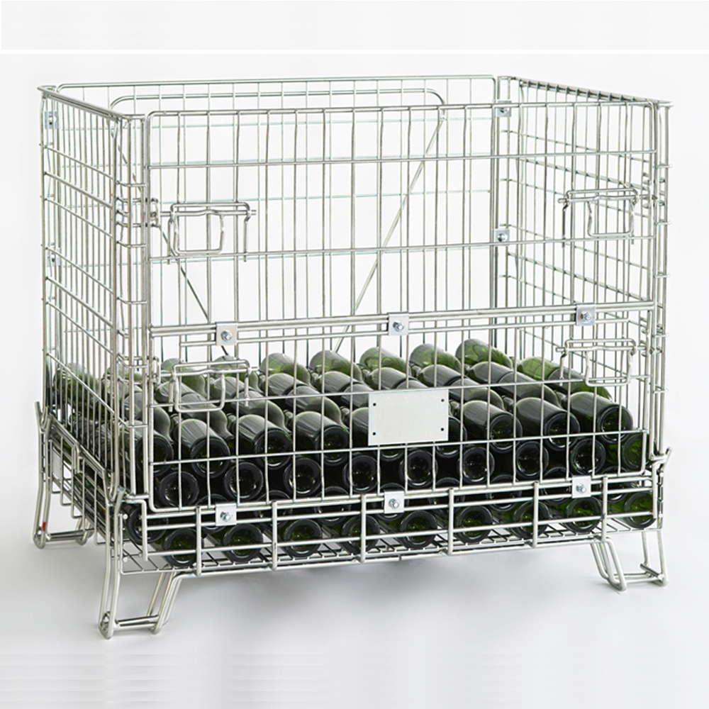 Conteneur fil - Caisse-palette métallique pour bouteilles Bordelais, Bourgogne, Grand Cru, Cru de France_1