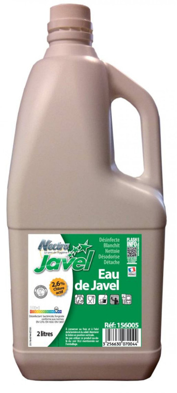 Eau de javel 2,6° nettoyant desinfectant blanchissant multi-usage flacon de 2l_1