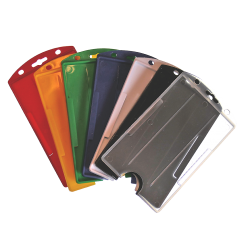 Porte-badge vertical ouvert - lot de 100 - 7 coloris assortis - Réf IDP 65V_1