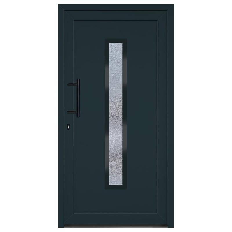 Vidaxl porte d'entrée anthracite 108x208 cm pvc 3157088_1