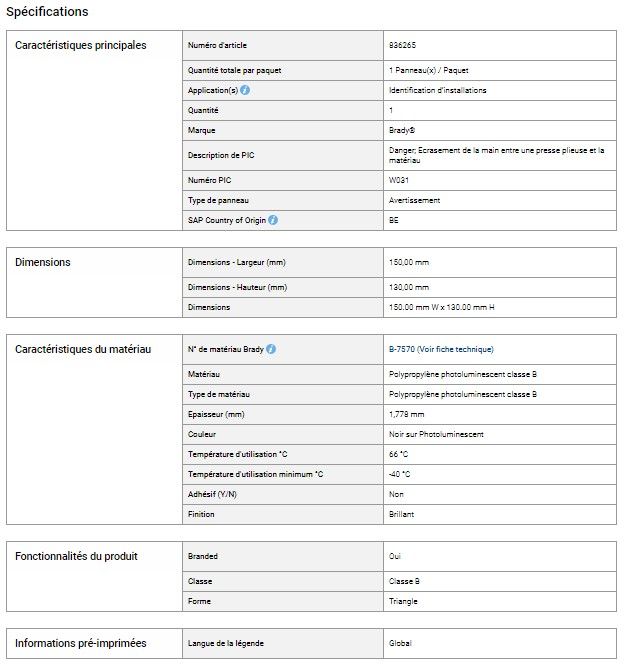 836265 - signalisations sécurité travail - brady - dimensions: 150.00 mm w x 130.00 mm h_1