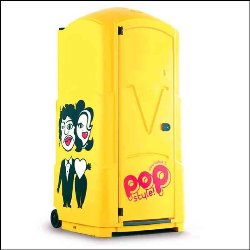 Cabine WC chimique monobloc avec urinoir - Système de nettoyage Fresh et roues intégrées_1