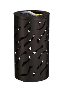 Corbeille Tri Sélectif Venise - 2×60 L - Acier et Tôle - Dimensions ø 450 x 845 mm - Double Compartiments - Couvercle avec serrure_1