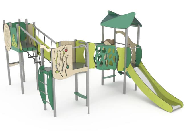 Structure multi-activités métallique Organik - LD1OR3191 - Ludoparc - 3 tours - Hauteur de chute libre 165 cm_1