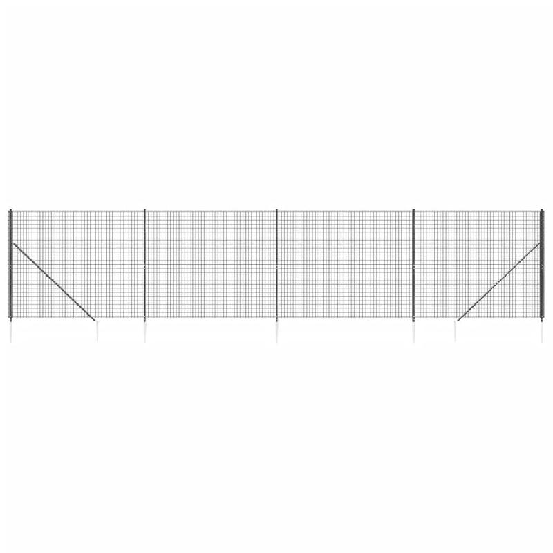 Vidaxl clôture en treillis métallique et ancrage anthracite 2,2x10 m 154247_1
