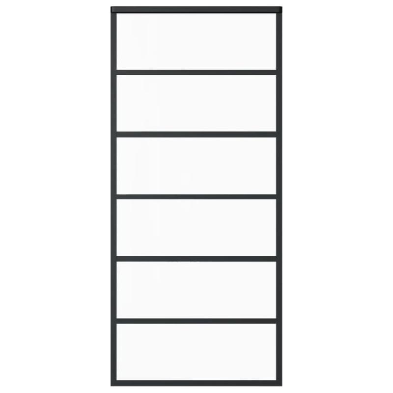 Vidaxl porte coulissante et quincaillerie verre et aluminium 90x205 cm 3081953_1