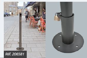 Potelet-cigarette pour la prévention des mégots et protection des piétons - Contenance 3000 mégots - Tube acier ø 76 mm et tête en aluminium moulé_1