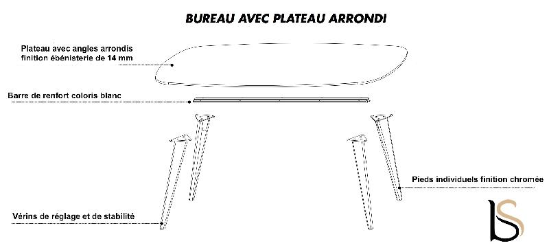 Bureau de direction Pigreco Up - Martex - Zebrano clair_1