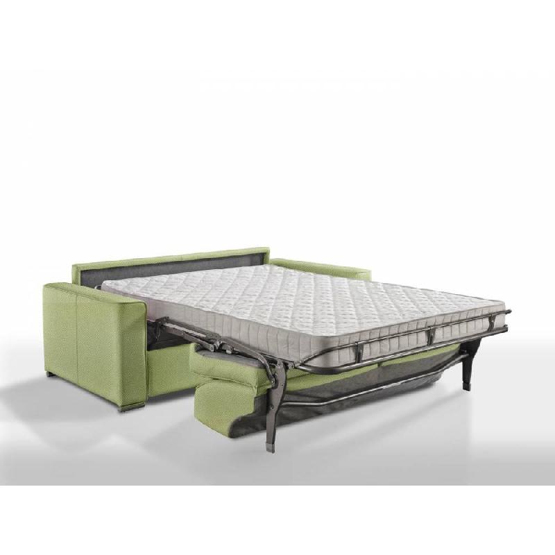 Canapé convertible express premium 140 cm - sommier à lattes Renatonisi - matelas Bultex - velours vert - fabrication italienne_1