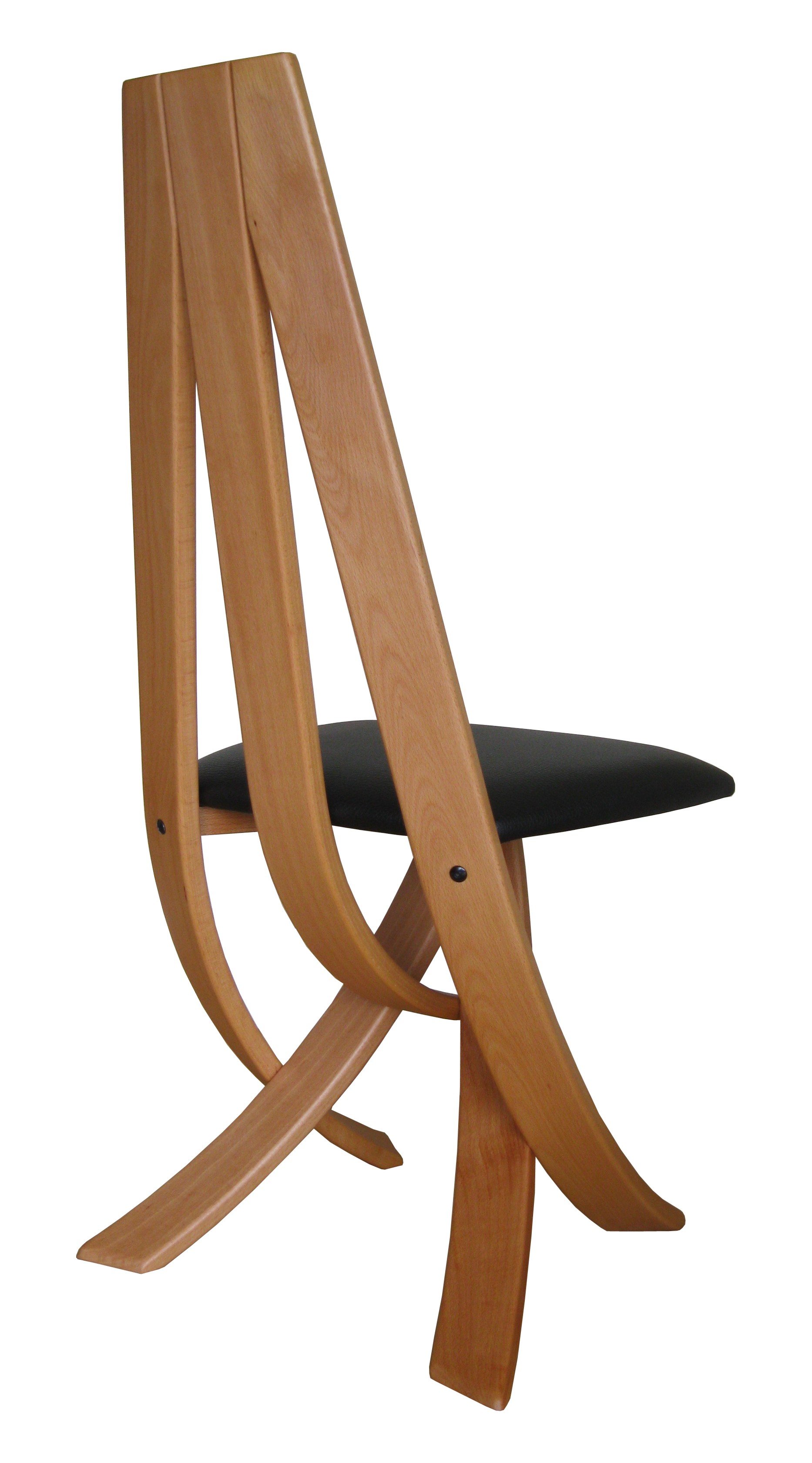 Chaise Lucia en hêtre massif finition huilée et revêtement noir