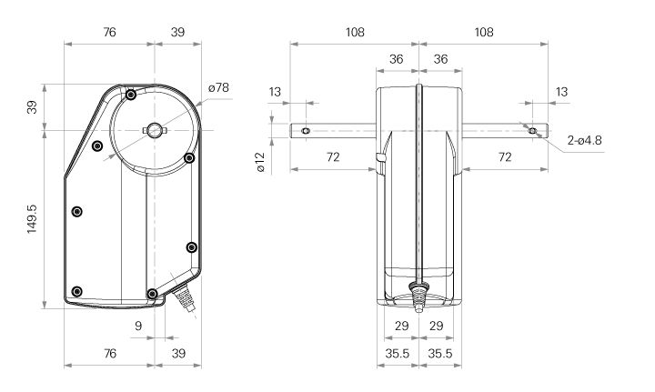 TGM5 - Motoréducteurs à courant continu TiMotion Technology Co - Couple maximal 18.3Nm après réduction - Protection IP66 - Certificat UL962_1