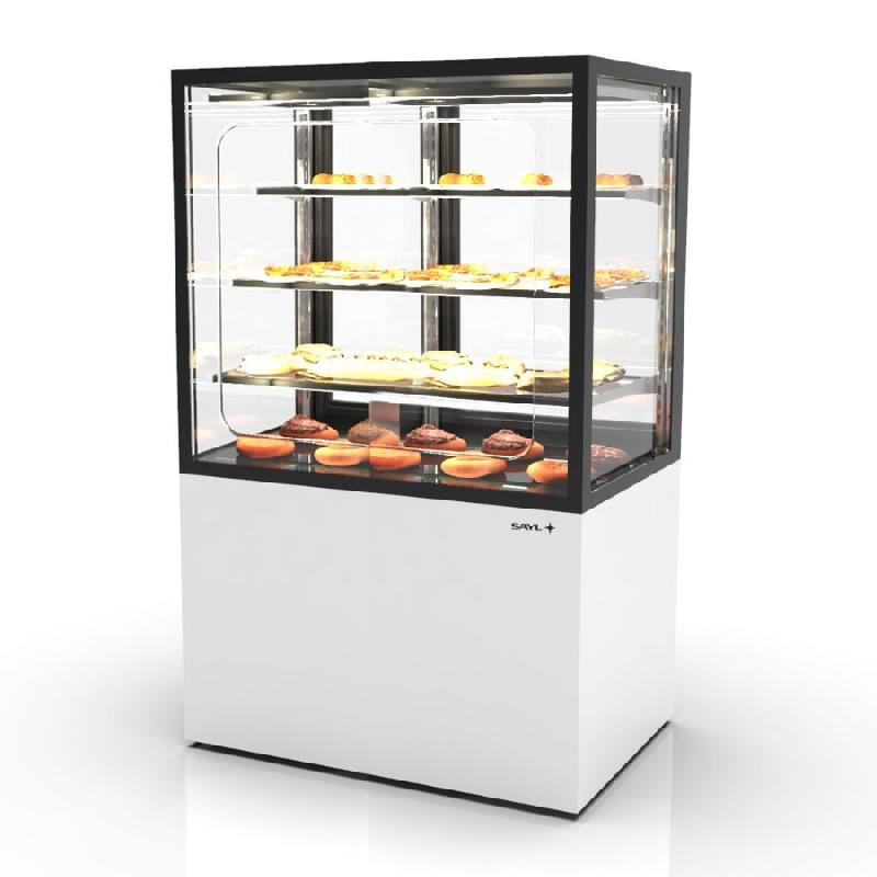 Vitrine chauffante INTEGRA chaleur sèche sur base - 1000 mm - 4 niveaux - H1400 mm - IN100/80-140C | Sayl Barcelona - 815 mm, Accès Grab & Go, 1400_1