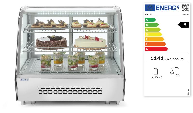 Vitrine réfrigérée de présentation pâtisserie positive 120L HENDI_1