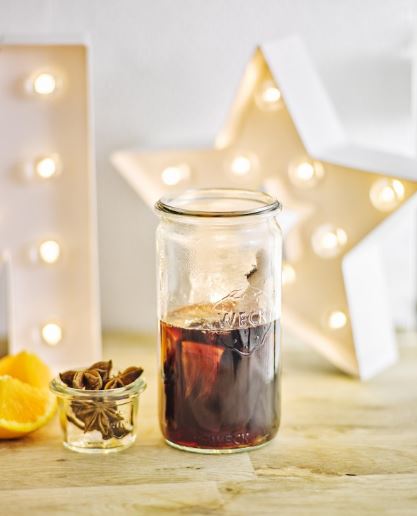 Bocaux en verre WECK tube 340 ml Ø 60mm avec couvercles en verre et joints (clips non inclus) - Réf. WN000054_1