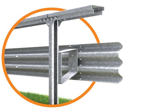 H3-W5 3 ondes - Glissière de sécurité - Marcegaglia Buildtech - Hauteur hors sol : 1230 mm - Acier galvanisé_1