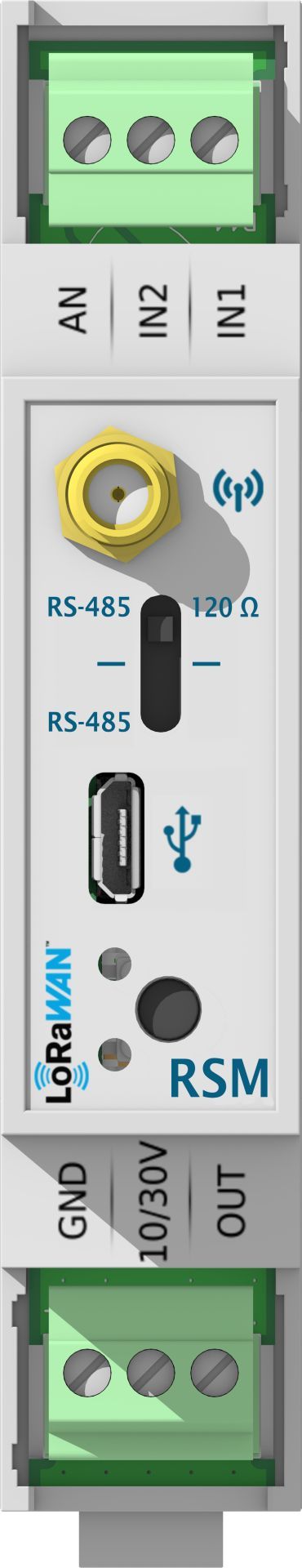 Modem radio ACW/LW8-DINRSM - Modbus maître - LoRaWAN - Boîtier Rail DIN - RS485_1