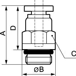 Raccord droit mâle cylindrique - Prevost - RPD MG - Pression d'utilisation : 0 à 10 bar - Polymère et laiton nickelé_1