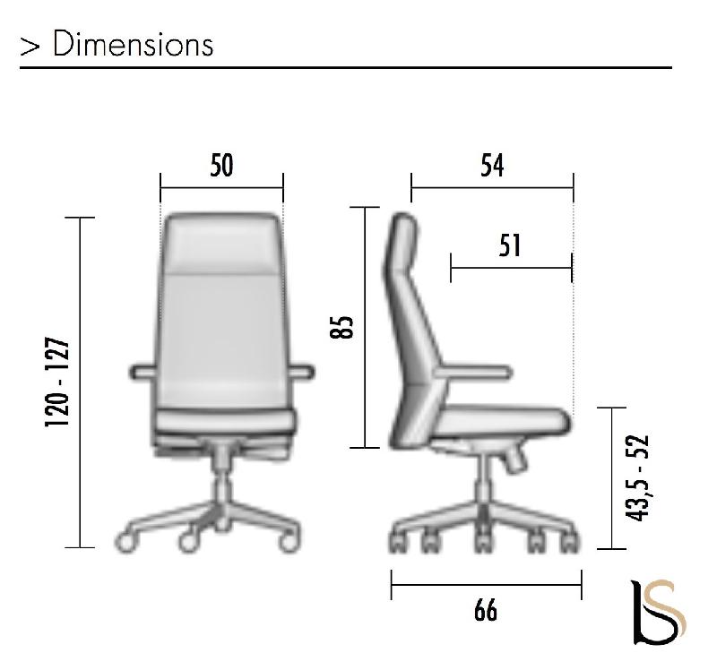 Fauteuil de direction Teos - Mobel Linea - cuir gris, Démonté_1