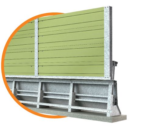 H4-W8 New Jersey H 4m - Glissière de sécurité - Marcegaglia Buildtech - Barrières intégrées insonorisantes classe H4 accotement_1