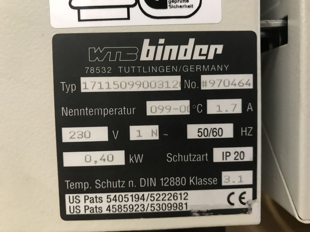 Incubateur de laboratoire d'occasion - BD-115 - binder_1
