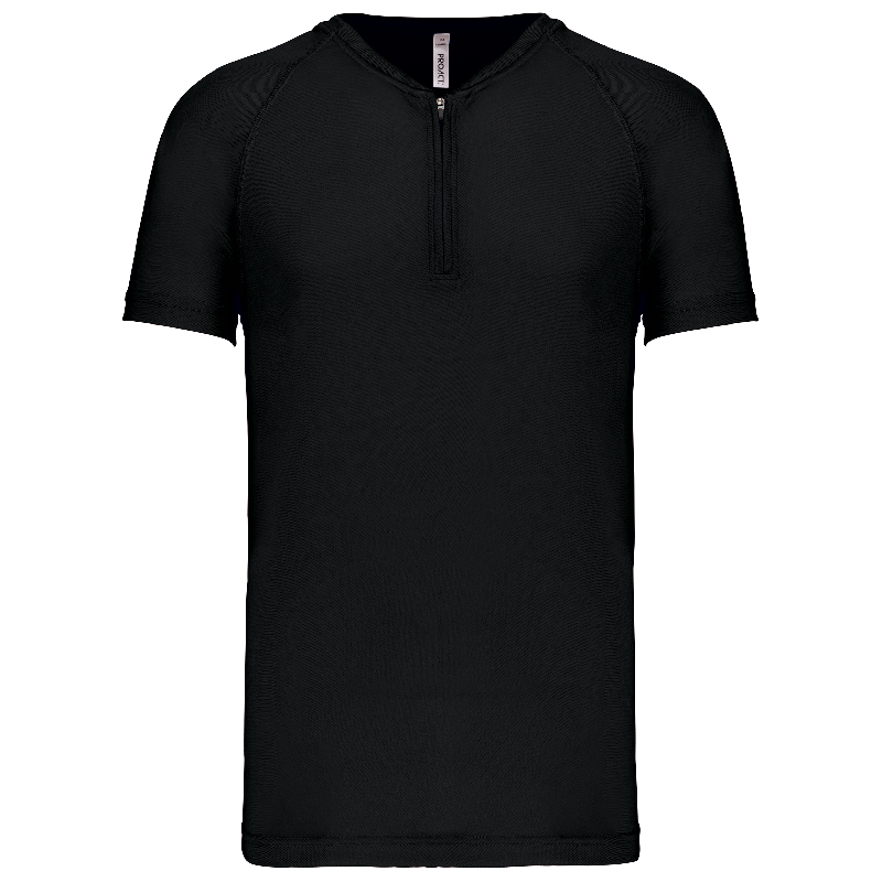 T-shirt sport manches courtes unisexe 1/4 zip - PROACT - Réf: PA486 - 100% polyester piqué interlock, léger et respirant_1
