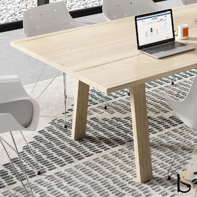 Table de réunion bois Take-Off - Bralco - Oui, Chêne vieilli, Chêne vieilli, 260 x 164 cm_1