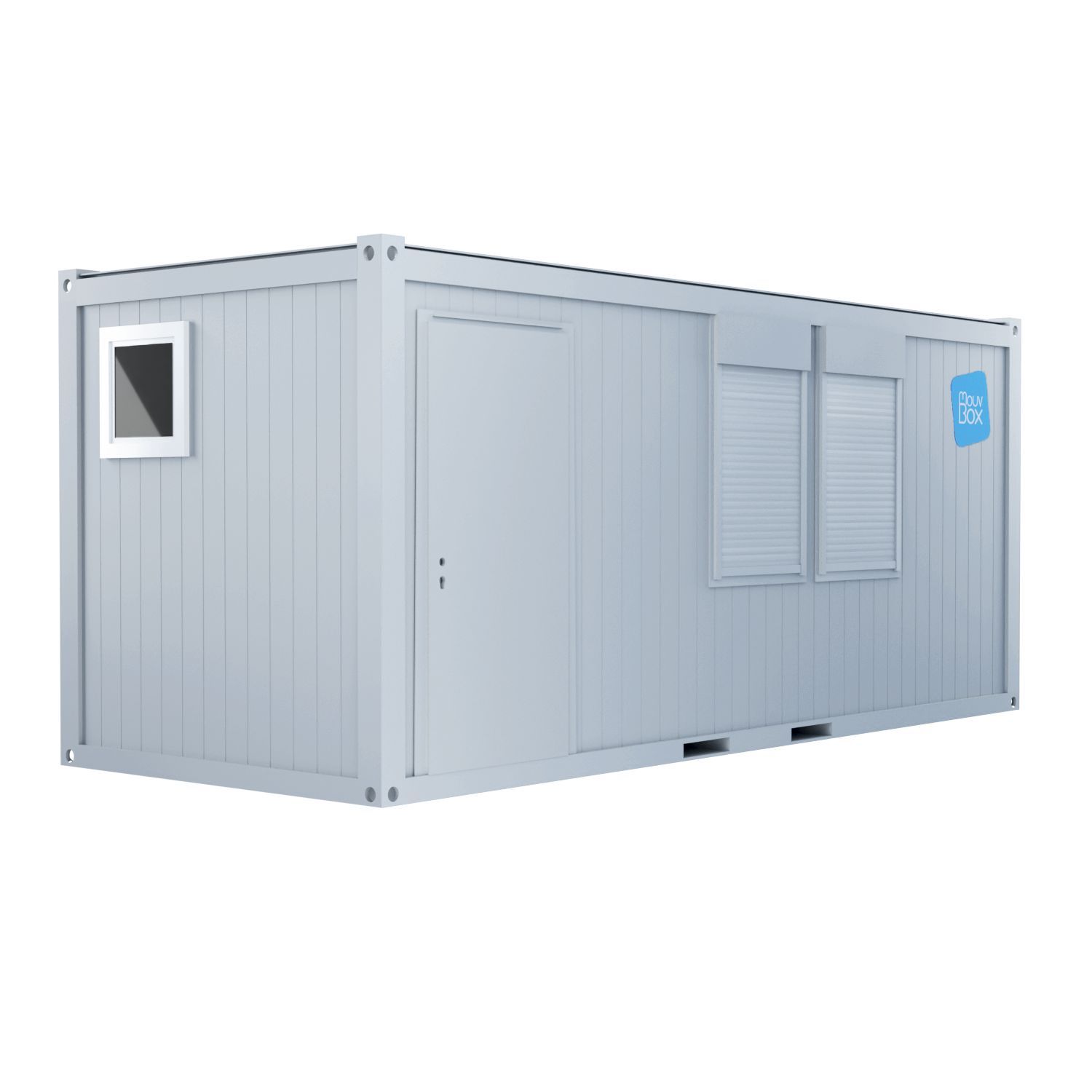 Bungalow de chantier sanitaire 20 pieds - bureau modulaire avec WC, lavabo et vasistas_0