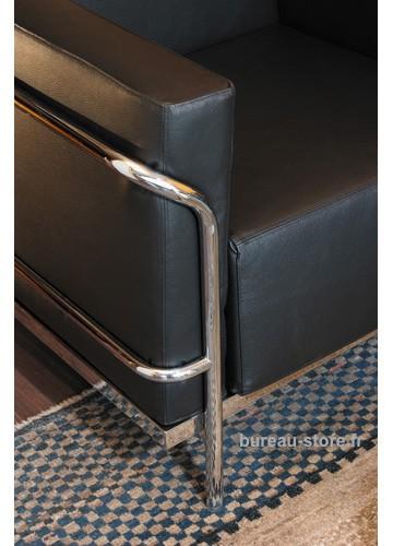 Canapé d'attente cuir blanc ou noir Soft - Noir_1