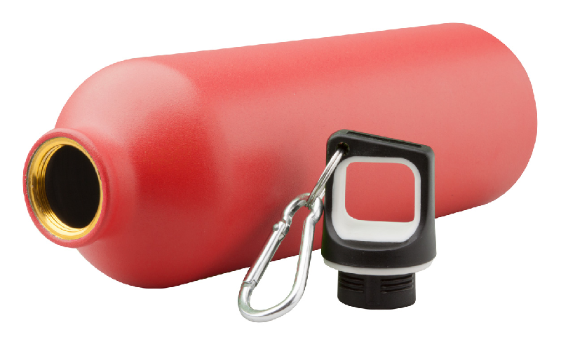 Gourde sport en aluminium - finition mat - avec attache mousqueton - 750 ml - couleur rouge_1