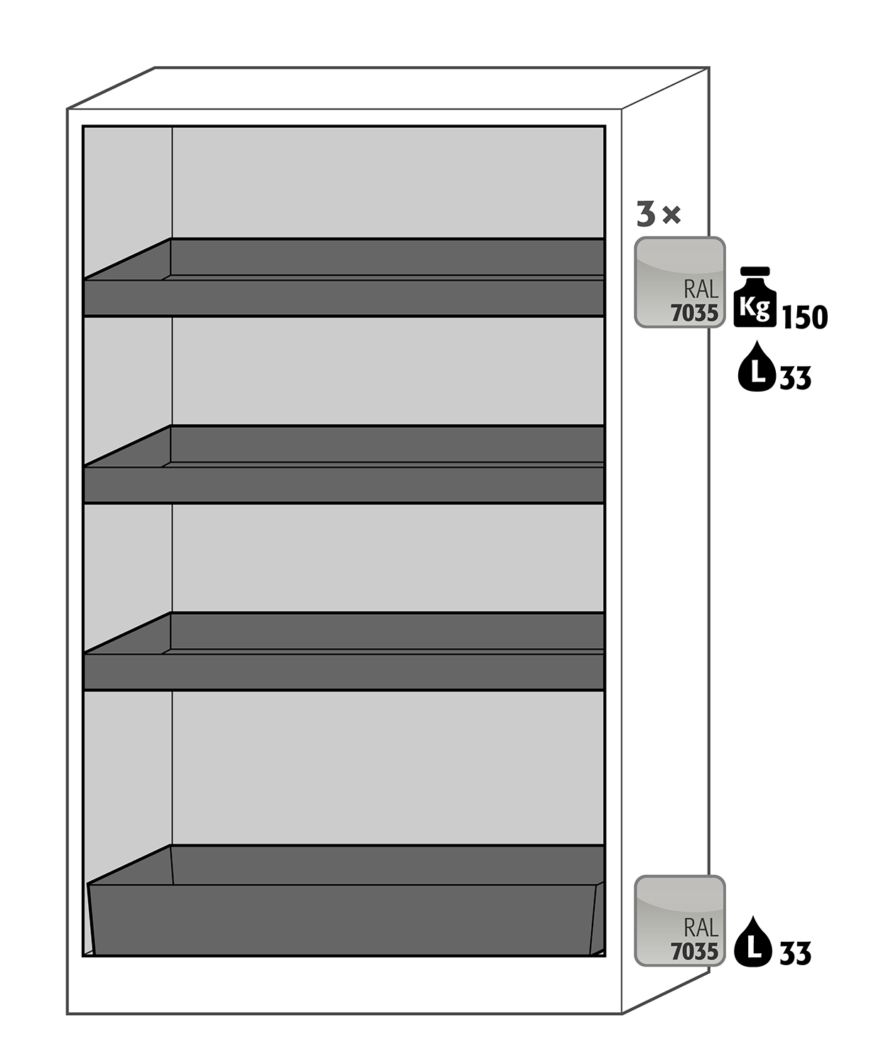 Armoire de sécurité Q-CLASSIC-90 modèle Q90.195.120.FU.WDAS - Réf 37584-041-37606 - Type 90 - Certifiée NF EN 14470-1 - Portes battantes avec serrure profilée_1