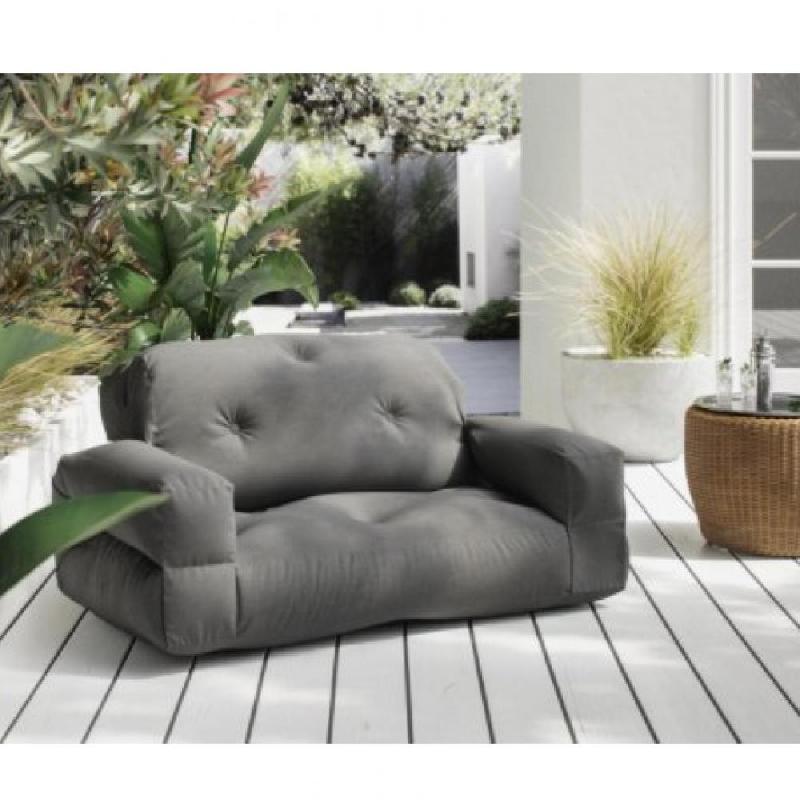 Canapé d'extérieur relax convertible HIPPO OUT - Gris anthracite - Design scandinave - Modulable en matelas 1 place_1