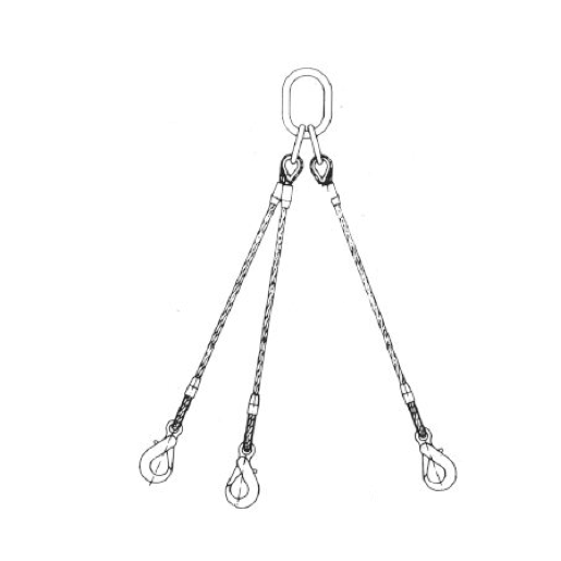 Élingue câble 3 brins - Crochets à verrouillage automatique - Maille de tête Crosby Grade 100_1