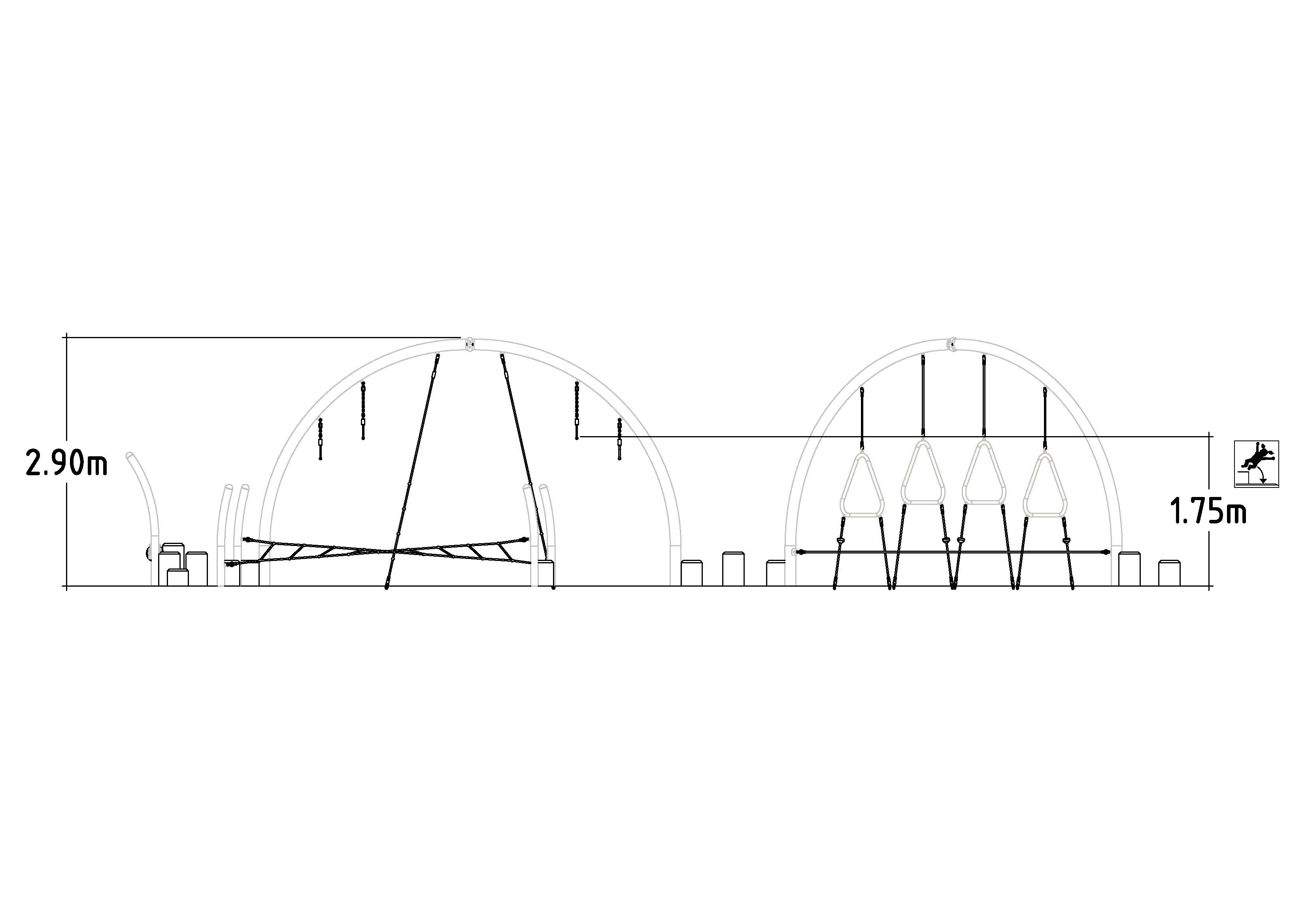Parcours sportif pour enfants - NRG Everest - réf 8079918 - HAGS - Vert - Scellement béton_1