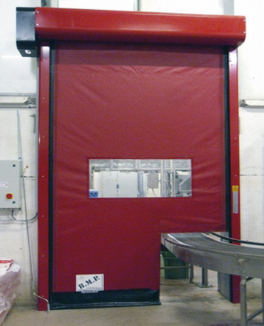 Porte rapide dynaroll / souple / à enroulement / en plastique / utilisation intérieure et extérieure / 8000 x 8000 mm / ignifuge_1