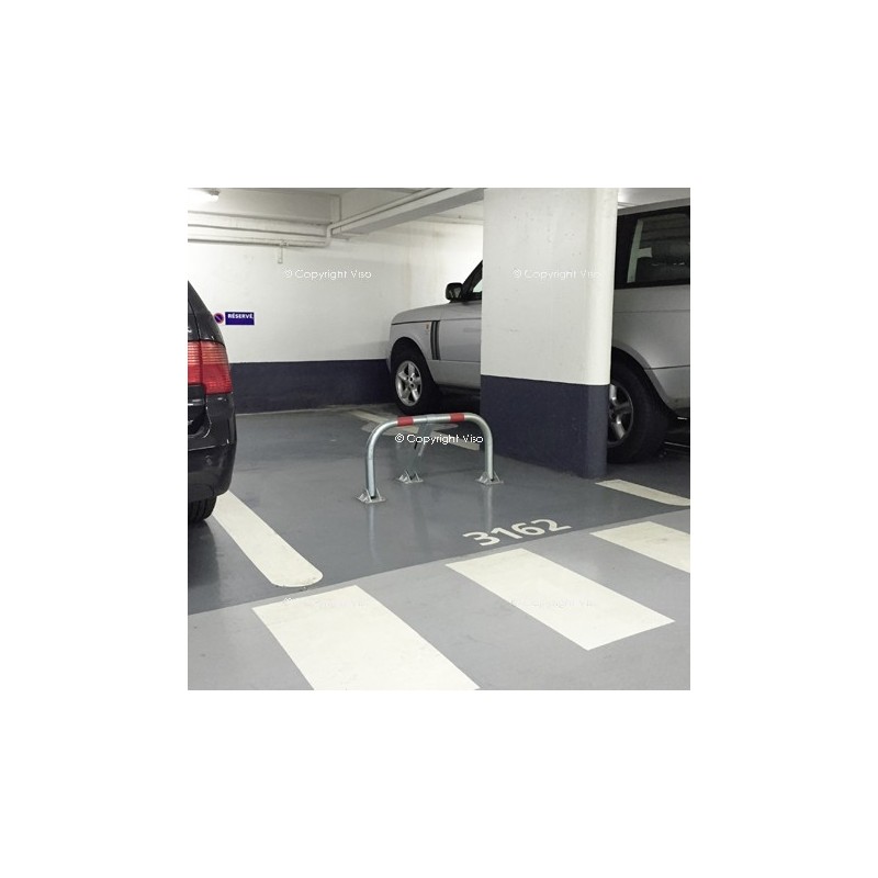 Arceau de parking haute résistance - STOPBLOCK - Tube 55 mm - Bandes réfléchissantes et pieds en fonte_1
