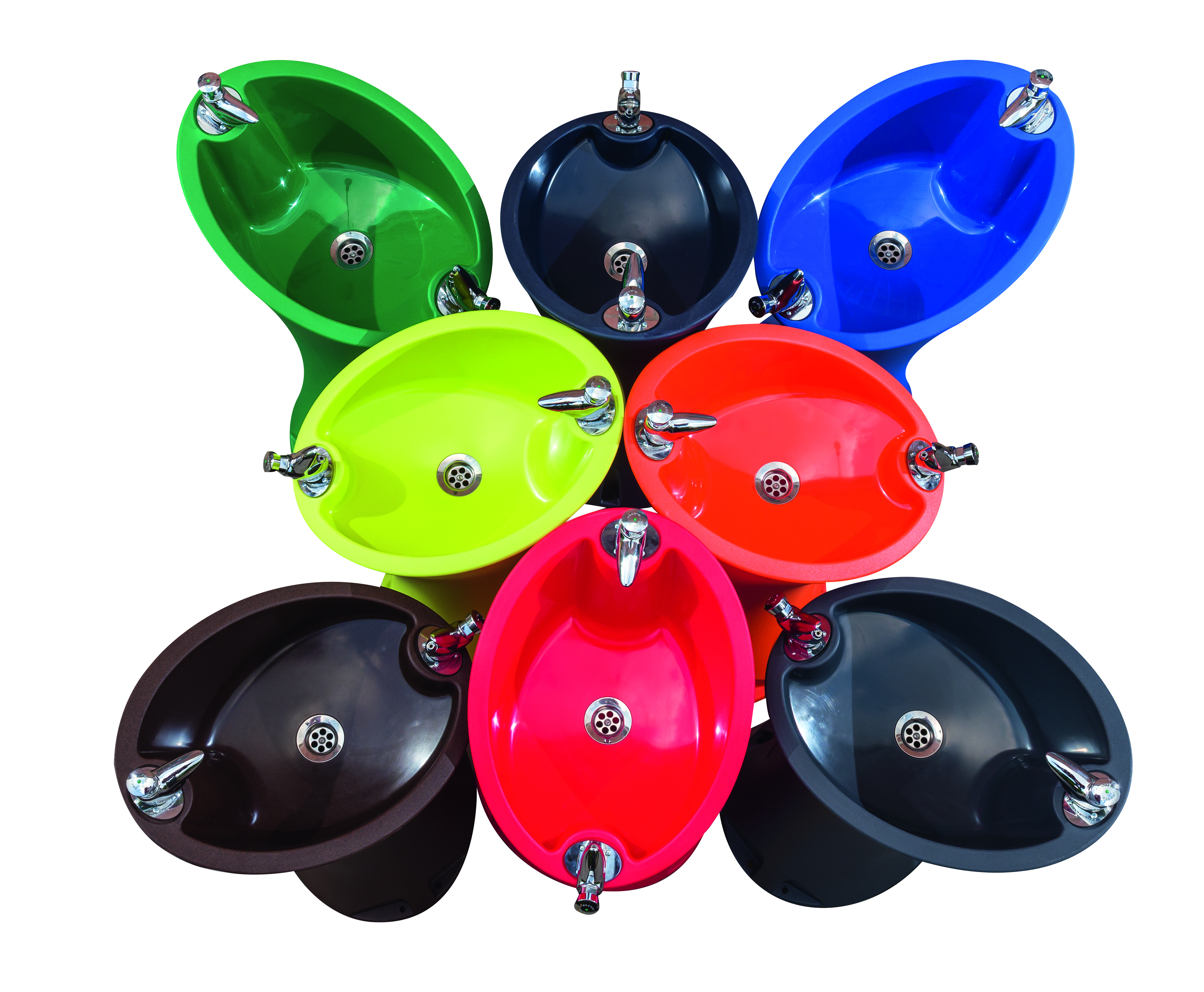 Fontaine d'extérieur écologique sans entretien anti-graffitis - ALVIUM 26740 - Polyéthylène MDPE, 2 robinets_1