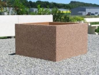 Jardinière Carrée Karomama - Béton armé, Autostable, Option antigraffiti, 100x100x60 cm, 350 kg_1