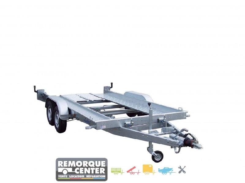 Porte voiture LIDER avec grandes rampes - 2 essieux - PTAC : 2500 kg - 394 x 190 cm - Reference - BORO_INDIANNA2_1