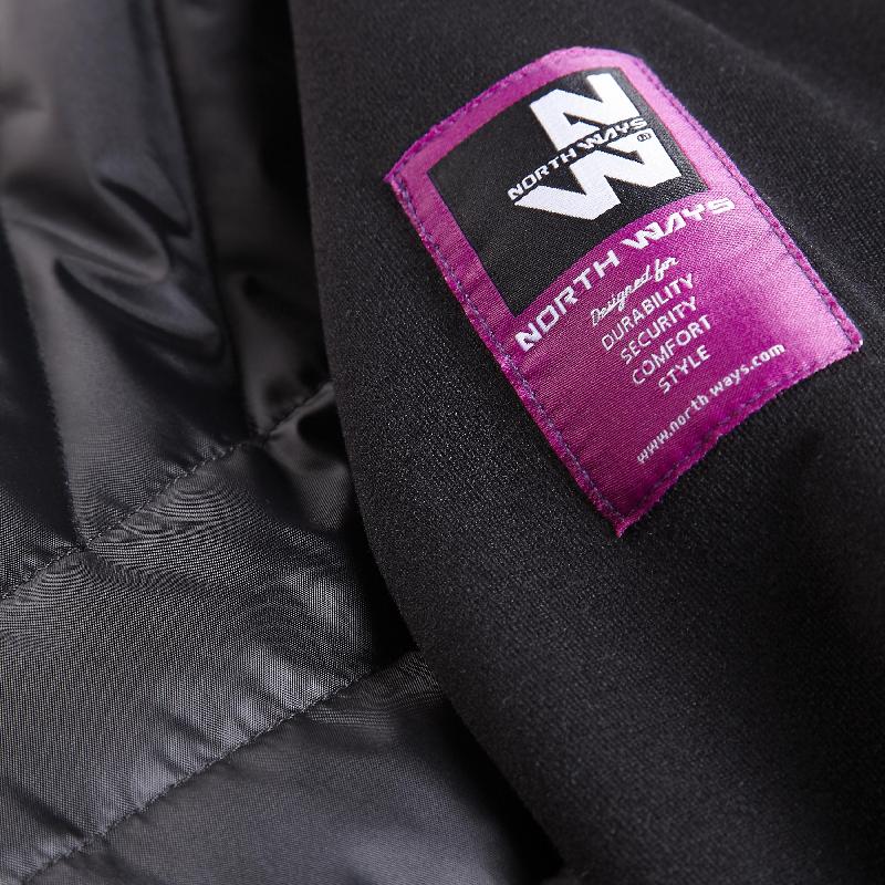 Veste de travail femme - Taille L, 92-96 cm - Noir - Col montant ajustable - Référence 980112_1