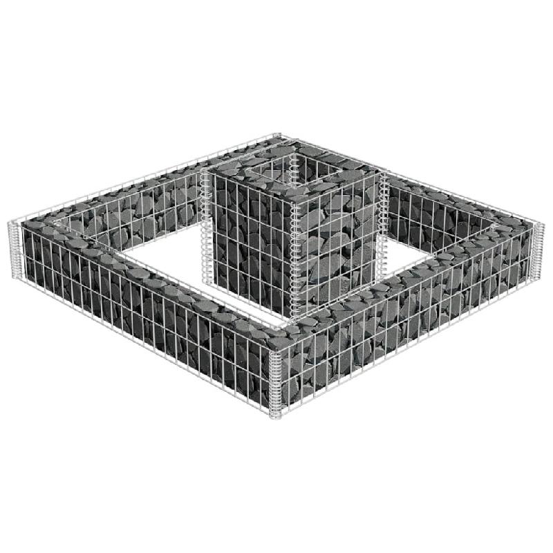 Vidaxl jardinière en gabion acier galvanisé 120x120x20 cm 141625_1