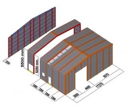 Bâtiment industriel métallique démontable et pliable en kit - PLENAVE® 17.6 - modulable avec travées et pignons_1
