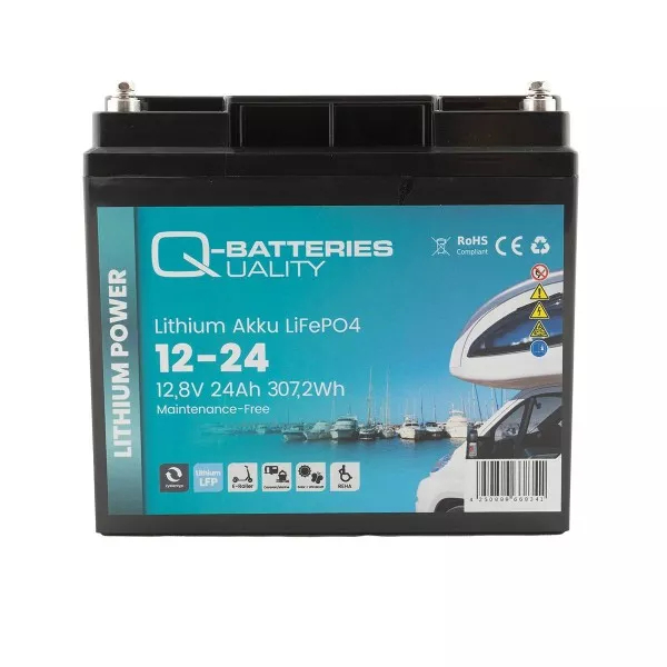 Batterie Lithium Q-Batteries Akku LifePO4 12-24 12,8V 24Ah_1