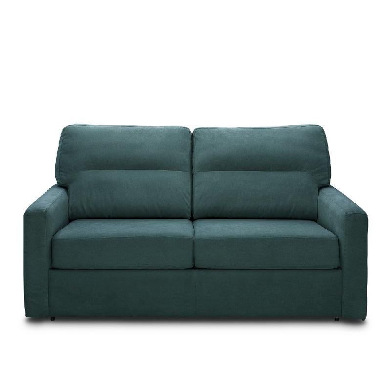 Canapé convertible express Toulouse - 140 cm - Matelas 16 cm - Tissu tweed bleu paon - Fabrication Italienne_1