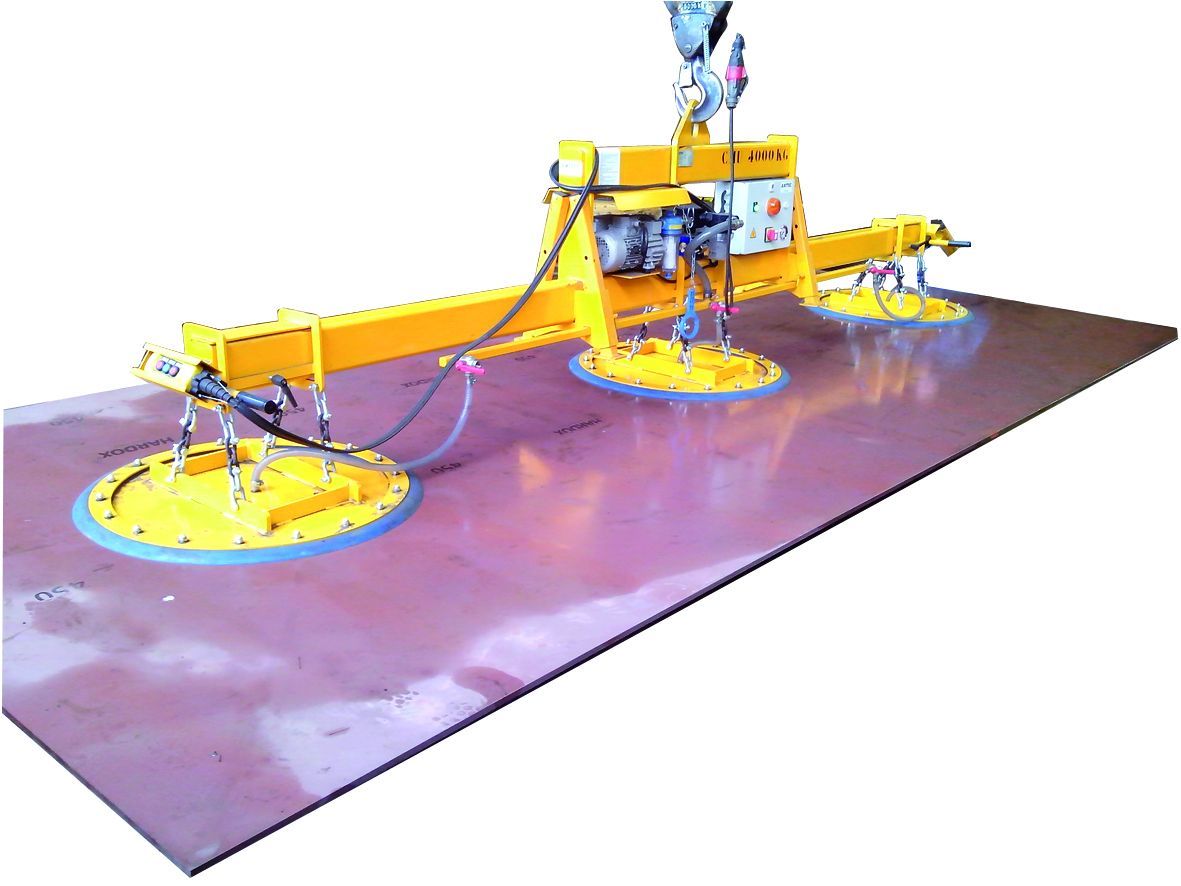 Palonnier à ventouse forte charge 6 ventouses en ligne pour tôles d'acier jusqu'à 8000 kg - EM3-800H6_1
