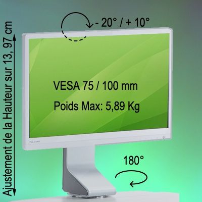 Chariot informatique médical - PC/All in One Mini Cart H Class LD - Ergonoflex - Aluminium anodisé - 25,40 kg_1