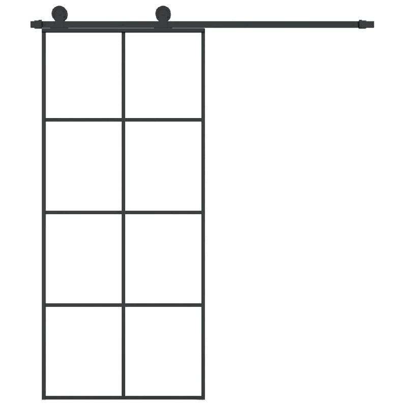 Vidaxl porte coulissante avec kit de quincaillerie 90x205 cm verre esg 3152141_1