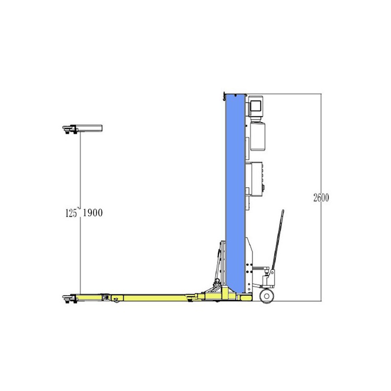 Pont élévateur monocolonne mobile 2,5T - Bras télescopiques pour tourisme, utilitaire et 4x4_1