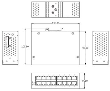 Switch ethernet industriel IoT-BOX-SW16G - 16 ports 10/100/1000Mbps, non managé, -40°C ~ 75°C, IP30, rail DIN_1